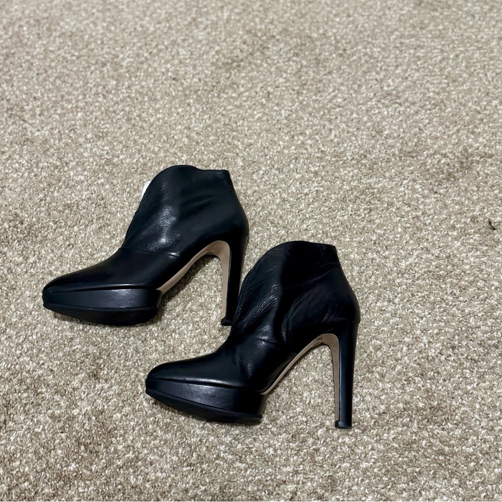 Sleek Black Genuine Leather Ankle Booties for Women - Picture 3 of 3